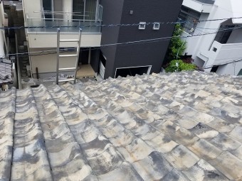先程上ってきた梯子がかかっている軒先