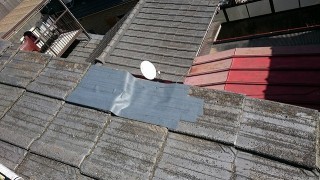 ケラバ側の応急処置の後の写真