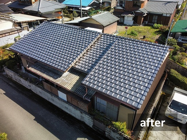 陶器平板瓦の屋根